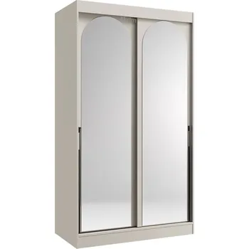 Šatní skříň Šatní skříň MODIN | se zrcadlem | 120 cm | kašmír/černé úchyty