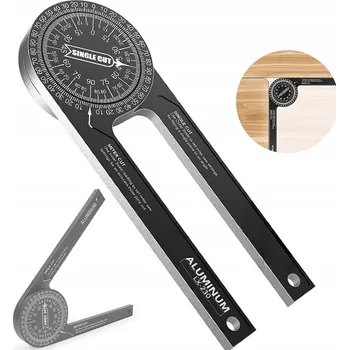 Úhloměr Úhloměr 360° hliníkový úhelník úhlová lišta měřič stupňů