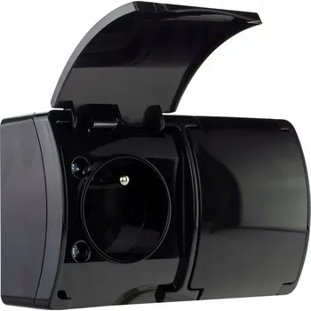 Elektrická zásuvka Elektrická Zásuvka hermetická Viplast černá