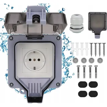 Elektrická zásuvka JEDNOTLIVÁ VENKOVNÍ ZAHRADNÍ ZÁSUVKA VODOTĚSNÁ ELEKTRICKÁ