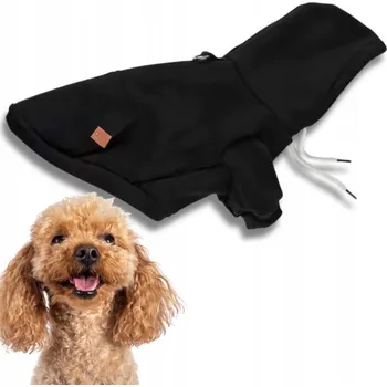 Obleček pro psa MIKINA pro psa VELMI TEPLÁ obleček TEPLÁKOVKA s kapucí Woofie černá L