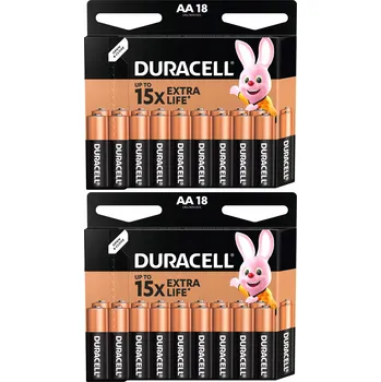 Článková baterie Alkalická baterie Duracell AA (R6) 36 ks