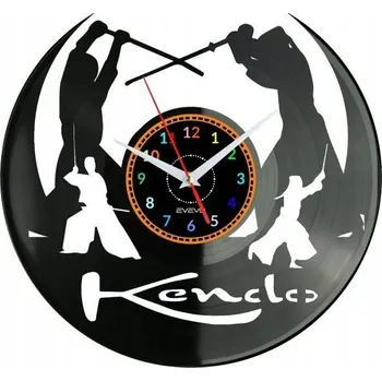 Hodiny KENDO SPORT BOJOVÁ UMĚNÍ JAPONSKO HODINY NA ZEĎ VINYLOVÁ DESKA DÁREK PAMÁTKA