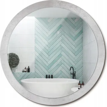 Zrcadlo S potiskem Zrcadlo do koupelny, kuchyně, předsíně, textura betonu , průměr 100 cm