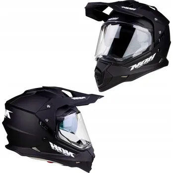 Helma na motorku Motocyklová Přilba Cross NOX312 C System Pinlock Přilba na Motokros Černá L