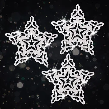 Vánoční dekorace Ledová ozdoba, HVĚZDA, 11 cm , 3 ks