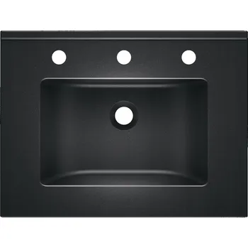 Umyvadlo Umyvadlo na desku obdélníkové Moderno Piano 61 cm černé