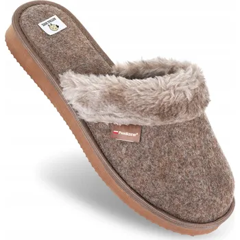 Dámská obuv PanSzew Pantofle Dámské FILCOVÉ Bačkory Domácí VLNĚNÉ hnědá 38