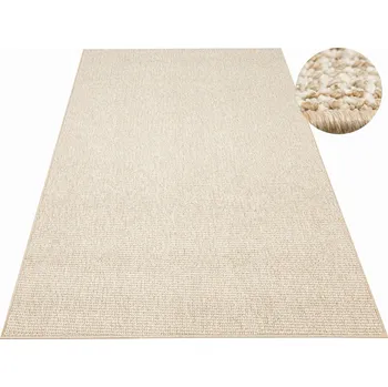 Koberec KOBEREC SMYČKOVÝ BÉŽOVÝ KRÉMOVÝ SVĚTLÝ MELÍR S FILCEM DO OBÝVACÍHO POKOJE LUTON 200x200 cm