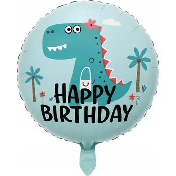 Balónek Fóliový balónek DINOZARU HAPPY BIRTHDAY kulatý 45 cm NAROZENINY