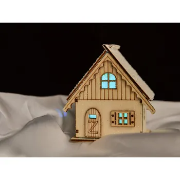 Vánoční dekorace Dekorativní svítící LED domek, měnící se barevné osvětlení 10 cm