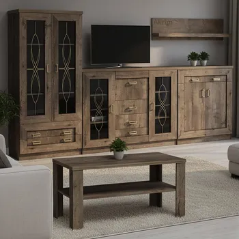 Obývací stěna Obývací stěna TADEUSZ l - sestava E - dub lefkas