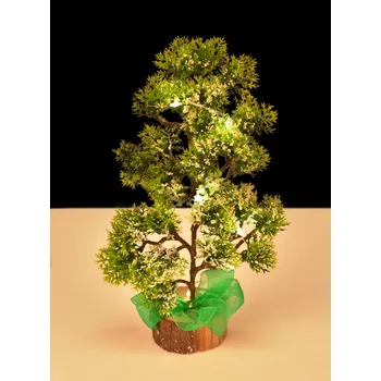 Vánoční dekorace Zasněžený svítící LED stromek 26 cm