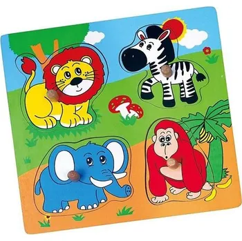 Dřevěná hračka Dřevěné puzzle s úchyty pro nejmenší Viga ZOO