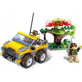 ostatní stavebnice STAVEBNICE JUNGLE ADVENTURE - TERÉNNÍ AUTO S FIGURKAMI - 179 DÍLKŮ