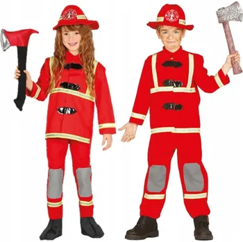 Karnevalový kostým KOSTÝM HASIČE HASIČ UNIFORMA OHEŇ 128