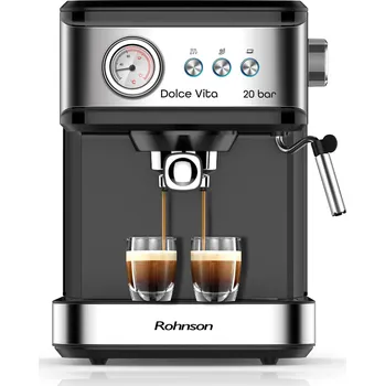 Kávovar Kávovar kombinovaný pákový a překapávací Rohnson R-98030 Dolce Vita 1100 W černý