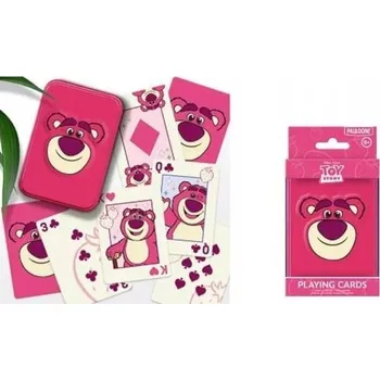 Desková hra TOY STORY HRACÍ KARTY V OZDOBNÉ PLECHOVÉ KRABIČCE / BALÍČEK KARET 52 + 2 / MEDVÍDEK TULIŠ /