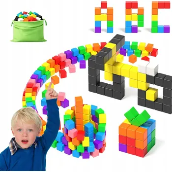 ostatní stavebnice STAVEBNICE MAGNETICKÉ KRYCHLOVÉ KOSTKY 54 KUSŮ FIGURKY HRAČKA PRO DĚTI