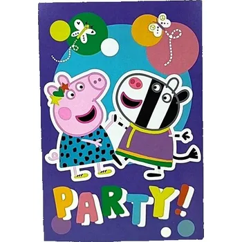 Pozvánka Narozeninové pozvánky s obálkami prasátko Pepa Party