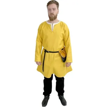 Karnevalový kostým imago Středověká vlněná tunika - žlutá, velikost L/XL