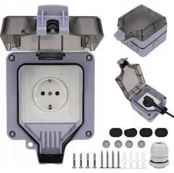 Elektrická zásuvka VENKOVNÍ ELEKTRICKÁ ZÁSUVKA ZAHRADNÍ VODOTĚSNÁ 250V IP66