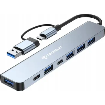 Dokovací stanice Techsuit DataBridge 7 v 1 (H6) - USB, Type-C na USB 3.0,
