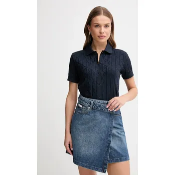 Dámský svetr Bavlněný kardigan Calvin Klein Jeans dámský, tmavomodrá barva, LV044D209G 59X, vel. XS