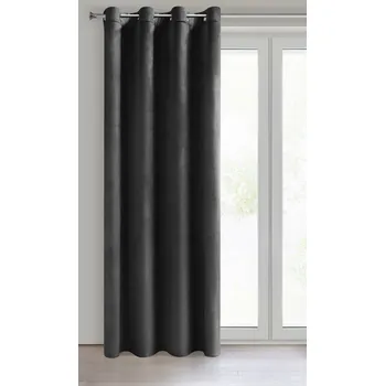 Závěs Dekorační velvet závěs s kroužky PAULINA 140x250 cm černá (cena za 1 kus) MyBestHome