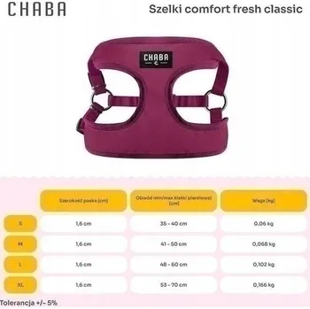 Postroj pro psa Chaba Postroj Comfort Fresh M 1,6/50cm bordó