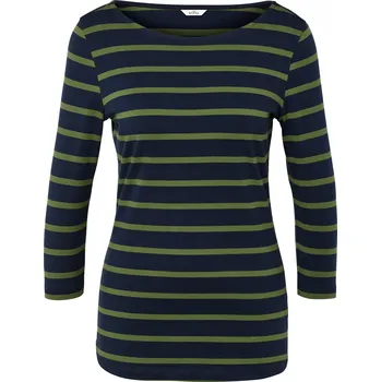 Pánské tričko 713939 - Tchibo - Proužkované triko s 3/4 rukávem - pro ženy - vel. M 40/42 - barva: modrá/s proužky