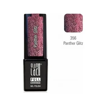 Umělé nehty GlamLac Gel lak růžový - 356 Panther Glitz 6 ml