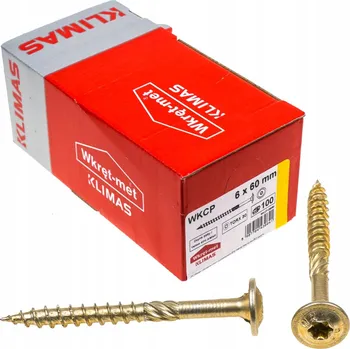 Vrut Tesařské vruty 6x60 mm 100 ks do dřeva Talířové TORX Klimas WKCP