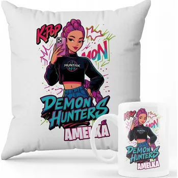SADA POLŠTÁŘ + HRNEK Prezen Kpop Demon Hunters Huntrix LOVKYNĚ JMÉNO 18
