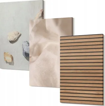 Obraz Vícedílný Obraz Na Plátně Kameny dřevo tkanina textury 30x20 cm