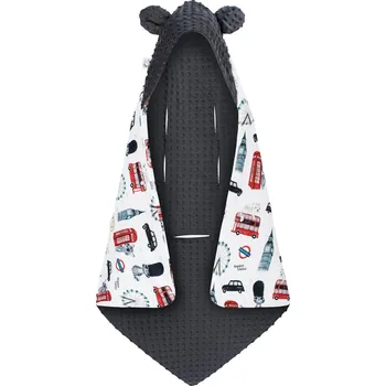 Dětská deka Dečka do autosedačky Londýn bavlna/minky 90x90 cm