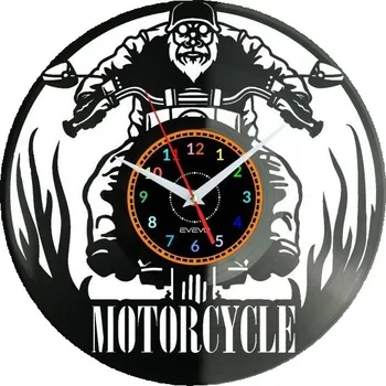 Hodiny Nástěnné hodiny Harley Motor - Vinylová deska - Moderní dekorace