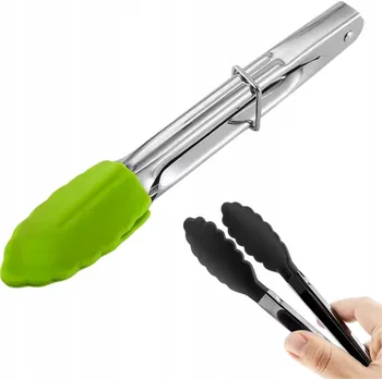 Příslušenství pro gril Kuchyňské silikonové kleště na grilování a saláty + nerezová ocel 18 cm