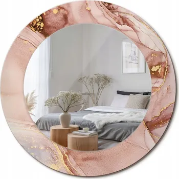 Zrcadlo Zrcadlo nástěnné s ozdobným skleněným rámem Abstraktní tekutina průměr 50 cm