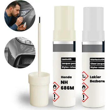 barva a nátěr na dřevo Opravná sada HONDA NH686M 2v1: Základní lak + Bezbarvý lak s štětečkem