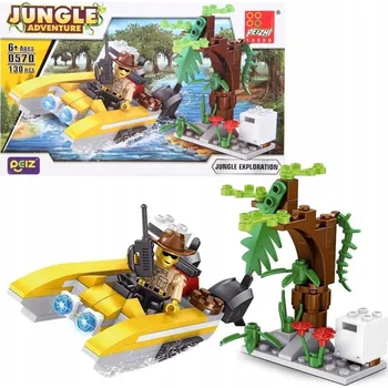ostatní stavebnice PEIZHI JUNGLE MOTORBOAT STAVEBNICE 130 DÍLŮ VZDĚLÁVACÍ HRAČKA PRO DĚTI