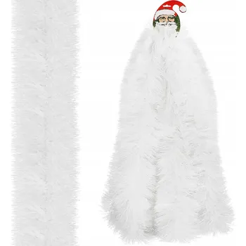 Vánoční dekorace Vánoční řetěz bílý 6m girlanda na stromeček XXL silný 15 cm