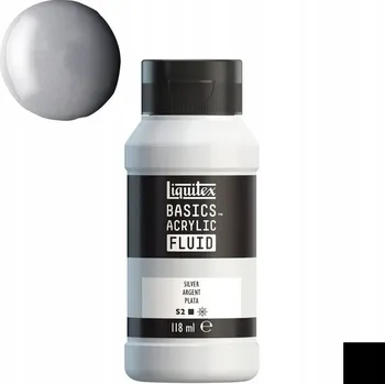 Vodová barva Akrylová Barva Liquitex Basic Fluid 118ml 052 Stříbrná