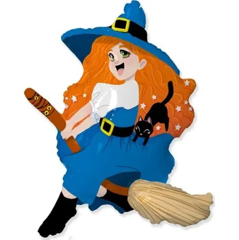 Fóliový balónek Čarodějnice na koštěti