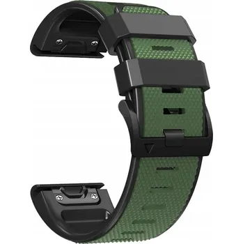 Řemínek na hodinky POHODLNÝ Silikonový Řemínek GARMIN FENIX 5 6 7 8 47mm PRO SOLAR 22mm ZELENÝ