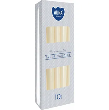 Svíčka Tradiční parafínová svíčka Bez vůně Aura 10 ks