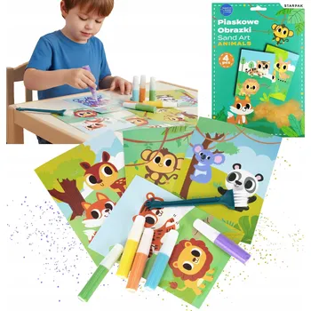 kreativní sada Písková zvířátka obrázky, kreativní sada pro kluky