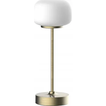 Lampička Stolní LED lampa zlatá skleněná bílá akumulátor lampa do ložnice Polux