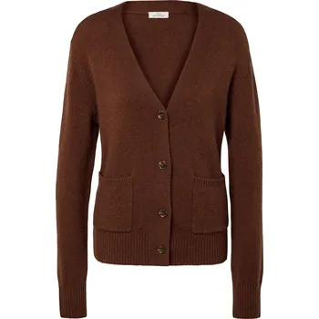 Dámský svetr 713717 - Tchibo - Pletený kardigan s vlnou s certifikací RWS - pro ženy - vel. XL 48/50 - barva: hnědá
