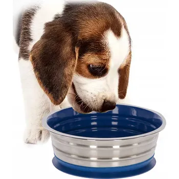 Miska pro psa Jedna kovová miska stříbrná 0,95 l